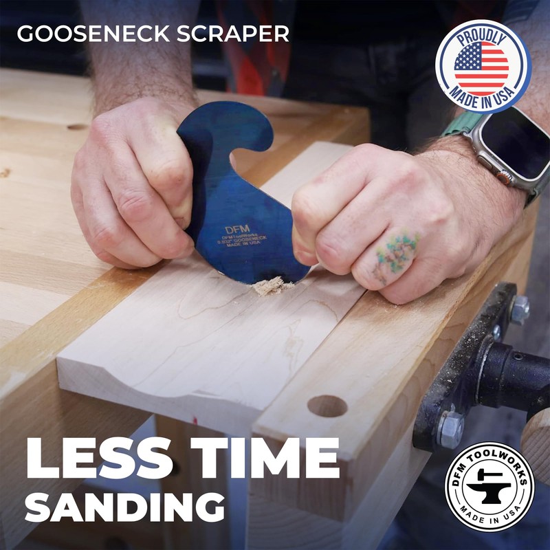 DFM Tool Works Blue Curved Cabinet Scraper Cards - Cabinet