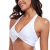 Ocean Blues Women's White Bandeau Bikini Top Twist Front Bikini