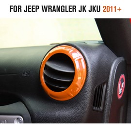 4PCS Center Console Dash Air Conditioner Vent Cover Trim Interior Accessories Compatible with Jeep Wrangler JK JKU 2011-2018 (Orange)