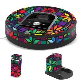 MightySkins Skin Compatible with iRobot Roomba 960 Robot Vacuum - Stained Glass Window | Protective, Durable, and Unique Vinyl Decal wrap Cover | Easy to Apply, Remove | Made in The USA