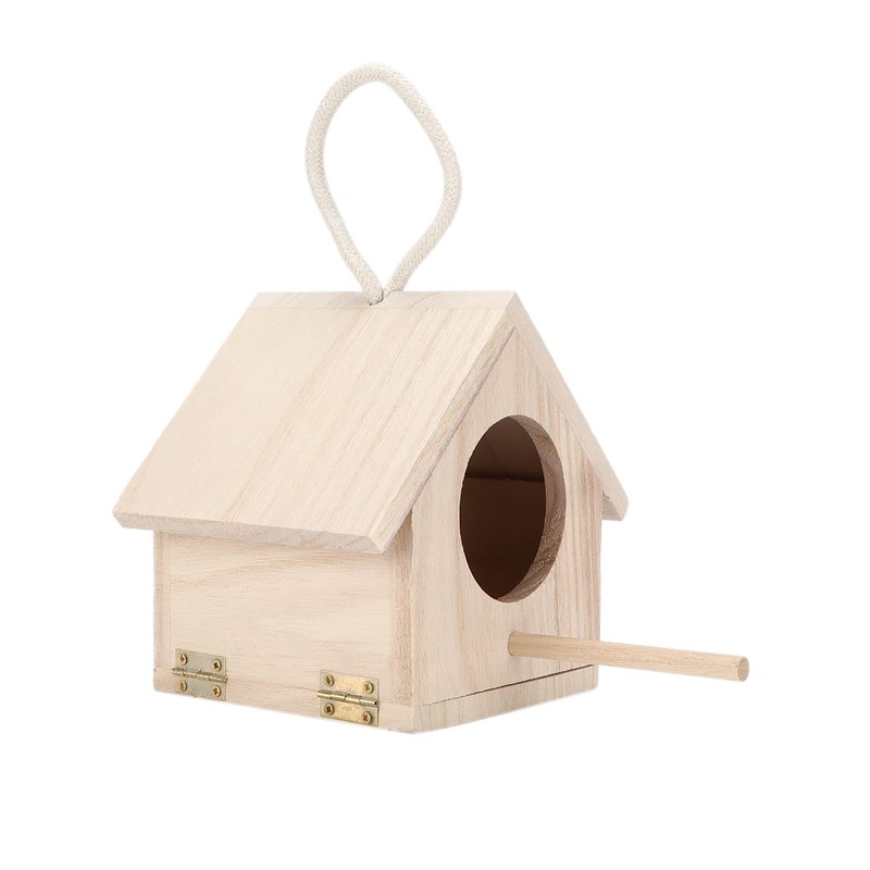 Ejoyous Wooden Bird House Box, Small Bird House, Hanging Bird