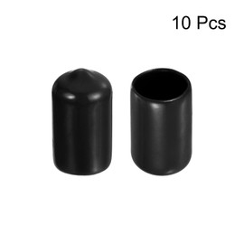 uxcell 10pcs Rubber End Caps 1/2"(12mm) ID Vinyl Round Tube Bolt Cap Cover Thread Protectors Black