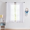 Pom Pom White Sheer Curtains for Living Room 63" Linen