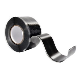 AIKESIWAY Self-Fusing Silicone Tape - No Adhesive Grip Tape for Bike Handlebar, Fishing Pole, Pull-Up Bar, Bicycle (Black, 5 FT)