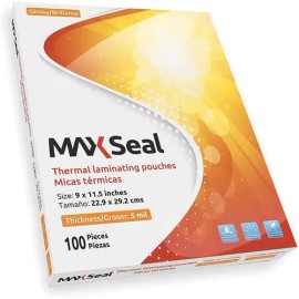 Micas Térmicas Maxseal Carta 22.9x29.2cm 5mil 100 Piezas Brillantes                                                                                   