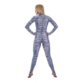 Slip Ins Dive Skins for Men and Women, Zippered Swim Suit with Rash Guard and UV Protection, Perfect for Surfing, Swimming, Diving, Snorkeling, or Other Water Sports, Tiger Shark, Large