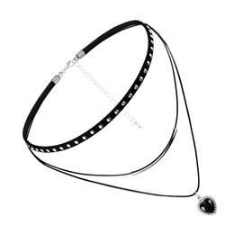 JJDreams Black Choker Necklace with Cross, Heart, Star, Stretch Necklaces, Black Lace Tattoo Necklace, Gothic Necklace for Women and Girls, Black, Zinc