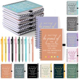 30 Set Employee Appreciation Gift May You Be Proud of The Work You Do Inspirational Spiral Notebook with Sticky Note Notepad Motivational Ballpoint Pen for Nurse Coworker Teacher(Multicolor)
