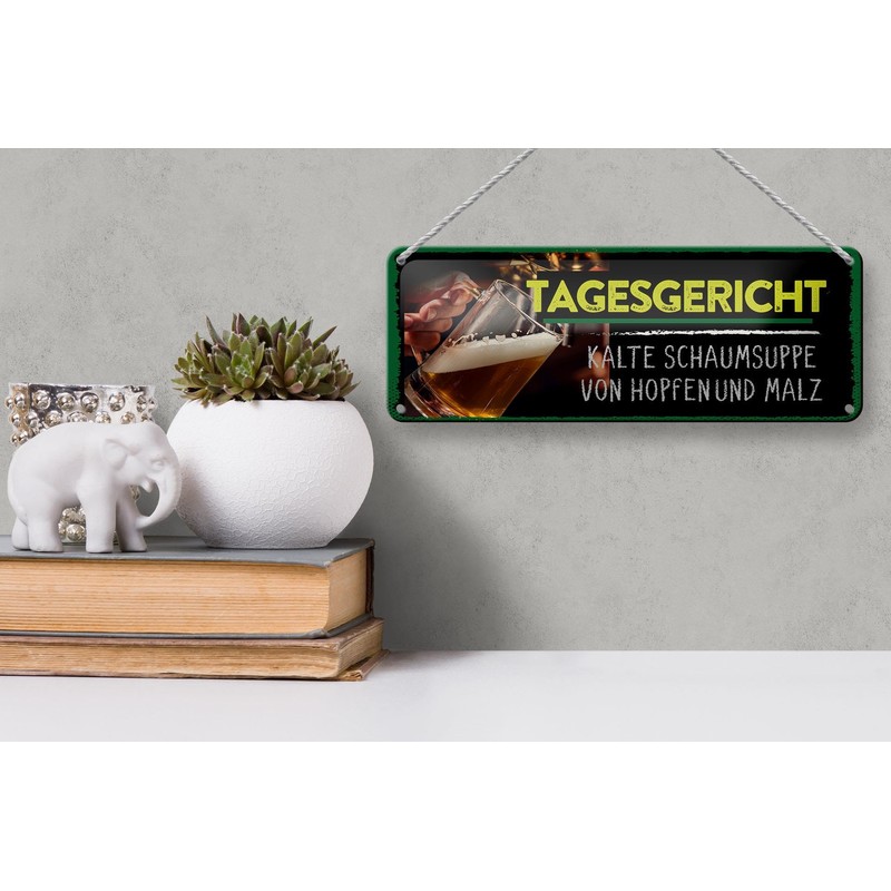 Femer Tin Sign with German Text 27 x 10 cm