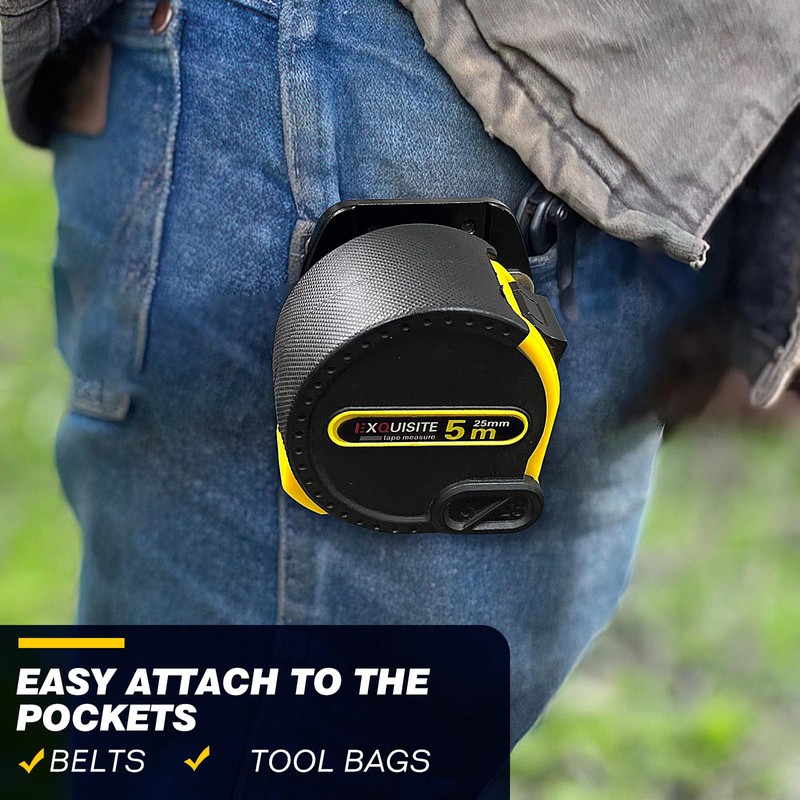 Magnetic Belt Clip & Clip-on Tape Measure Holster, Portable Tool