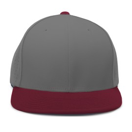 Pacific Headwear Standard Perforated F3 Performance Flexfit Cap, Graphite/Maroon