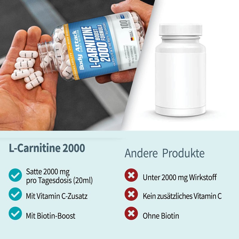Body Attack L-Carnitine - 100 Capsules