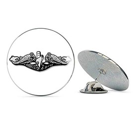 NYC Jewelers Submarine Warfare Dolphins Shaped (Navy Logo Insignia sub Naval) Metal 0.75" Lapel Hat Pin Tie Tack Pinback