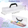 BTSKY 3 Pack Clear Plastic Painting Brush Container with Black