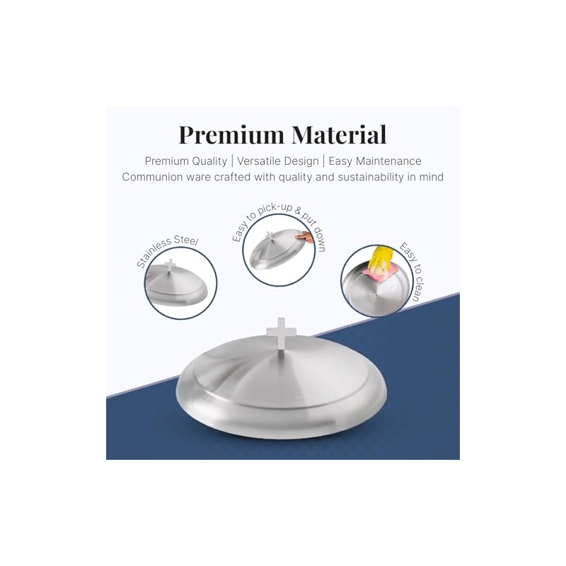 Mayur Exports Stainless Steel Premium Communion Trays Cover Holy Cup