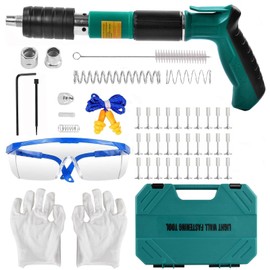 Concrete Nail Gun Kit with 220pcs Nails, 5 Speed Adjustable Manual Steel Nail Gun, Portable Nail Wall Fastening Tool for Red Brick Walls, Concrete Walls and Wooden Boards