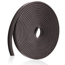 134 Inch Shower Door Magnetic Strip Replacement, 1 Roll Flexible Magnetic Door Seal, Black Long Shower Door Insert for Semi Framed Swinging Glass Doors