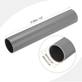 MECCANIXITY 2.5 Inch PVC Rigid Tube Round Pipe Tubing Hardware Tubing 57mm ID 63mm OD 330mm/13" Light Grey High Impact for Water Pipe