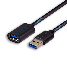SatelliteSale Digital USB 3.0 Data Cable Extension Male to Female Type A SuperSpeed 5Gbps Universal Wire PVC Black Cord 6 feet