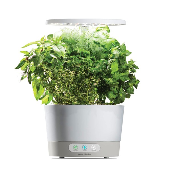 AeroGarden Harvest 360 Indoor Garden Hydroponic System with LED Grow Light and Herb Kit, Holds Up to 6 Pods, White