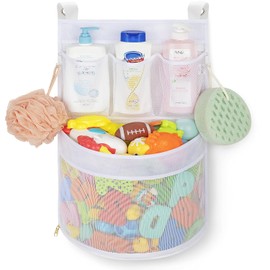 Organizador de juguetes de baño para bebé, secado rápido y a prueba de moho, soporte para juguetes de baño con múltiples suspensiones, bolsa de almacenamiento de juguetes de bañera de gran capacidad
