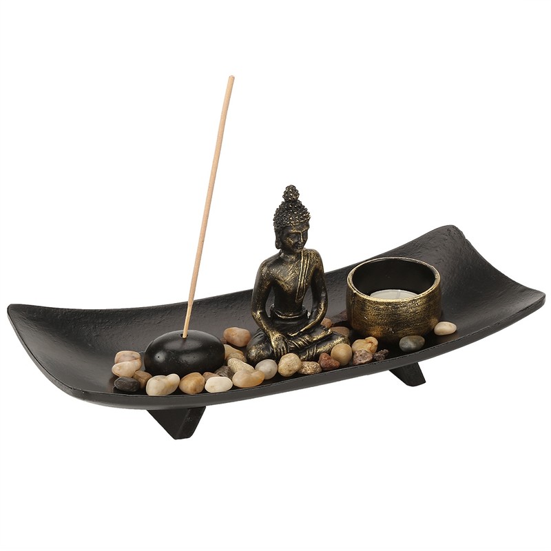 1 set Zen Buddhism Candlestick Incense Holder Furnishing Articles for