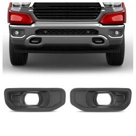 HECASA Fog Light Bezels Pair Compatible with 2019-2024 Ram 1500 Replacement for 68274668AB 68274668AA Fog Lamp Cover Trim Driver & Passenger Side