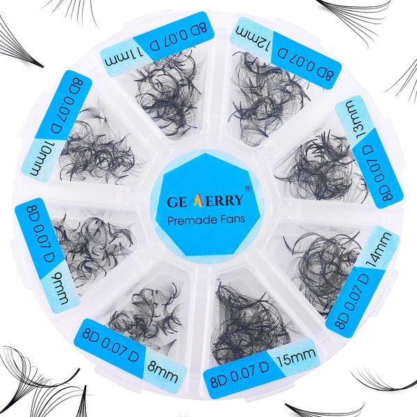 8D Premade Volume Eyelash Extensions 500PCS Promade Loose Fans Mixed