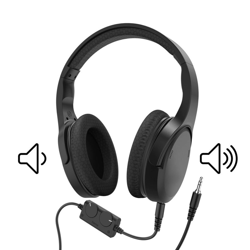 Hama TV Headphones with Cable 6 m (Adjustable Over-Ear Headphones