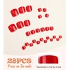Morily Red Press on Toenails Short Square, Glossy Fake Toe