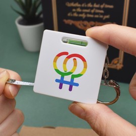 Azeeda 'Lesbian Symbol' Keyring Tape Measure/Spirit Level Tool (KM00014488)