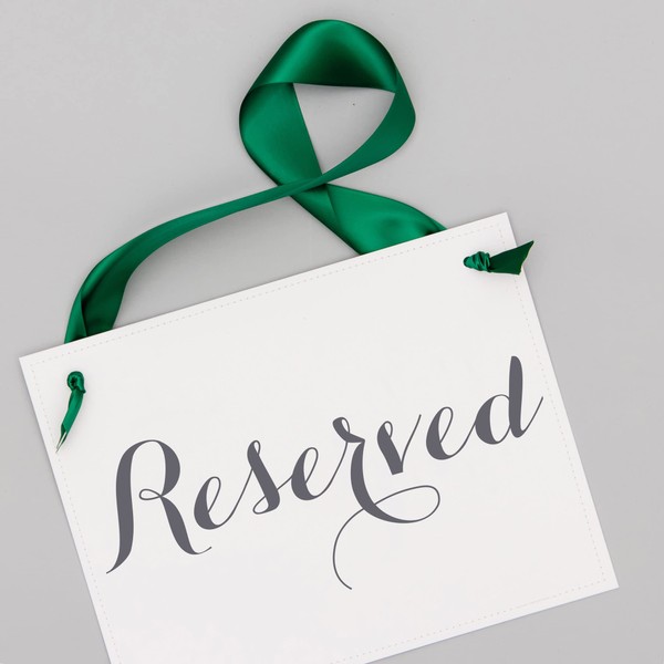 Ritzy Rose 2 Reserved Chair Signs for Wedding Ceremony, Reception