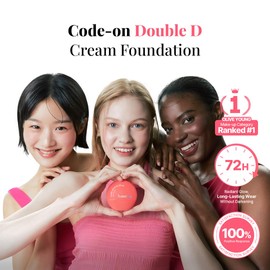 Hanskin Code on Double D Cream Foundation, Full Coverage Korean Liquid Skin Tint Foundation, Semi-Matte Finish, Lightweight Pore-Perfecting Base, 1.18 Fl Oz (32NW DEEP BEIGE)