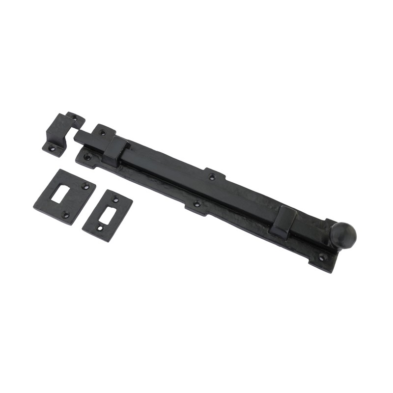 STALLION HARDWARE 12Inch Length Black Powder Coated Iron Surface Slide