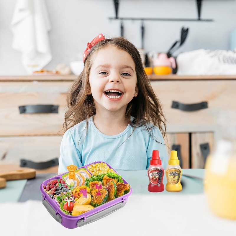 WXOIEOD 4 Pack Mini Ketchup Bottle for Lunch Box Lunches