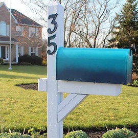 HASWARE 5.5 Inch (139 mm) House Number Modern Door Numbers Street House Address Numbers, Black ABS Plastic (7)