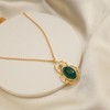 Gempires Green Onyx Sacred Egyptian Scarab Beetle Pendant Necklace, 30x20