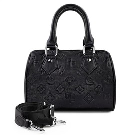 JIVAESTILO Top Handle Handbag for Women Stylish PU Leather Adjustable Strap Crossbody Purse Travel Bag - Genuine Italian Leather Bag for Work, Travel, Shopping & Casual Outings - Black