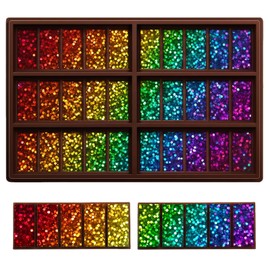 Ziliny 1 Pcs Holographic Chocolate Molds Resin Silicone Chocolate Bar Deep Thick Molds for Christmas Valentine's Day DIY Baking Wax Melts Party Supplies(Rectangle,Dot)