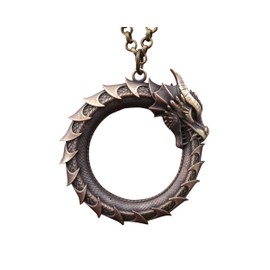Baldur Jewelry - Viking Ouroboros Snake Necklace for Women Men - Jormungandr Dragon Snake Pendant Necklace Amulet - Brass Snake Chain Necklace - Snake Jewelry - Viking Jewelry for Men - Viking Gifts