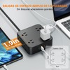 FANDBO 12 en 1 Regleta Multicontacto Extension USB, con 8