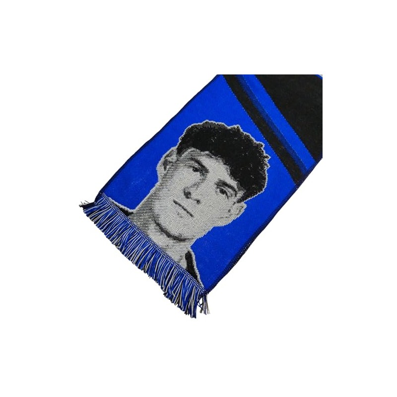 Inter, Sciarpa Jacquard dedicata al giocatore Alessandro Bastoni, 100% Acrilico,