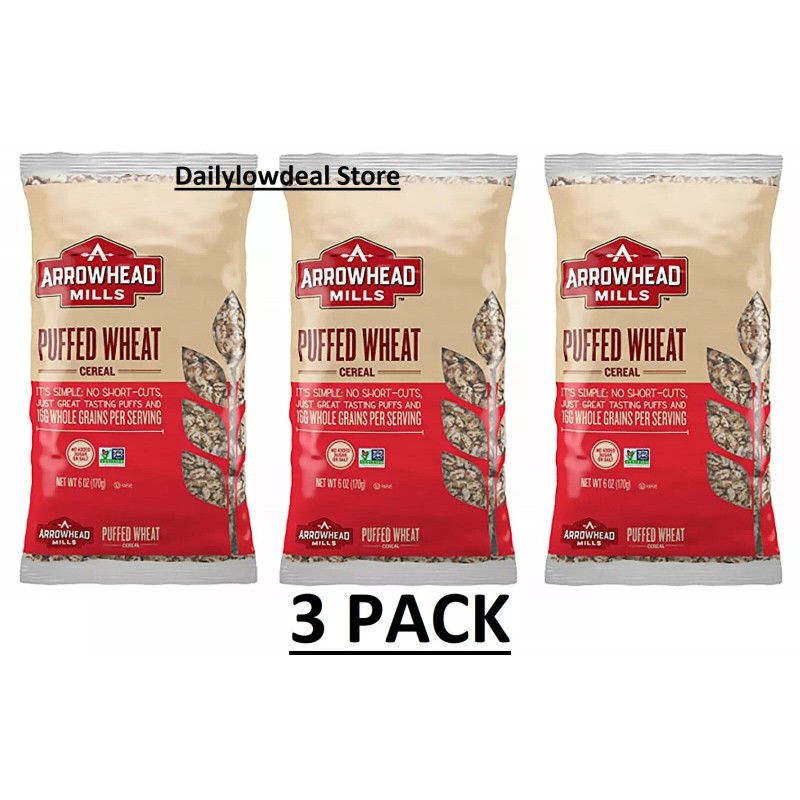 Arrowhead Mills 3 PACK - Arrowhead Mills Puffed Wheat Cereal