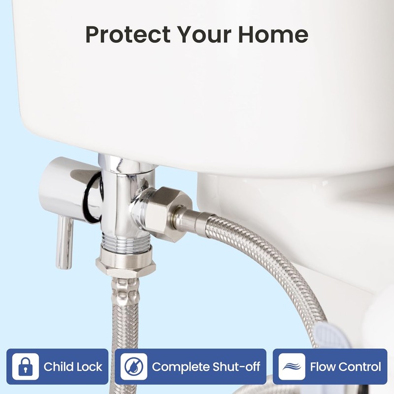 LUXE Bidet 7/8" x 7/8" x 1/2" Shut-Off Valve T-Adapter