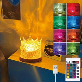 Ocean Wave Ceiling Projector, Northern Lights 16 Colors Water Lights Projector, Water Ripple Ambient Night Light with Remote, Touch Control Aurora Projector for Bedroom,Room Decor,Kids Room (RC Crown)