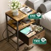 Simple Trending Nightstand with Charging Station, End Table Side Table