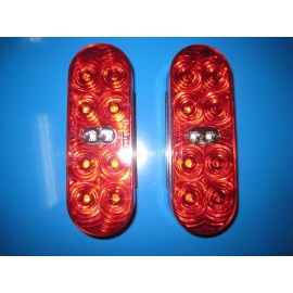 TecNiq (2) TecNiq LED 6" oval grommet mount stop/turn tail & reverse LED lamp  amp plug