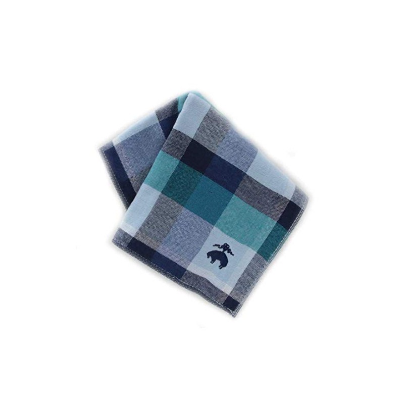 Brooks Brothers 125055-9253-02 Men's Towel Handkerchief (Blue, Approx. 9.8 inches