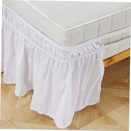 KICHOUSE Solid Pleated Elastic Design for Twin Bed Elegant White Bedding Full Protection and Easy Installation Ruffled Texture for Stylish Bedroom Decor