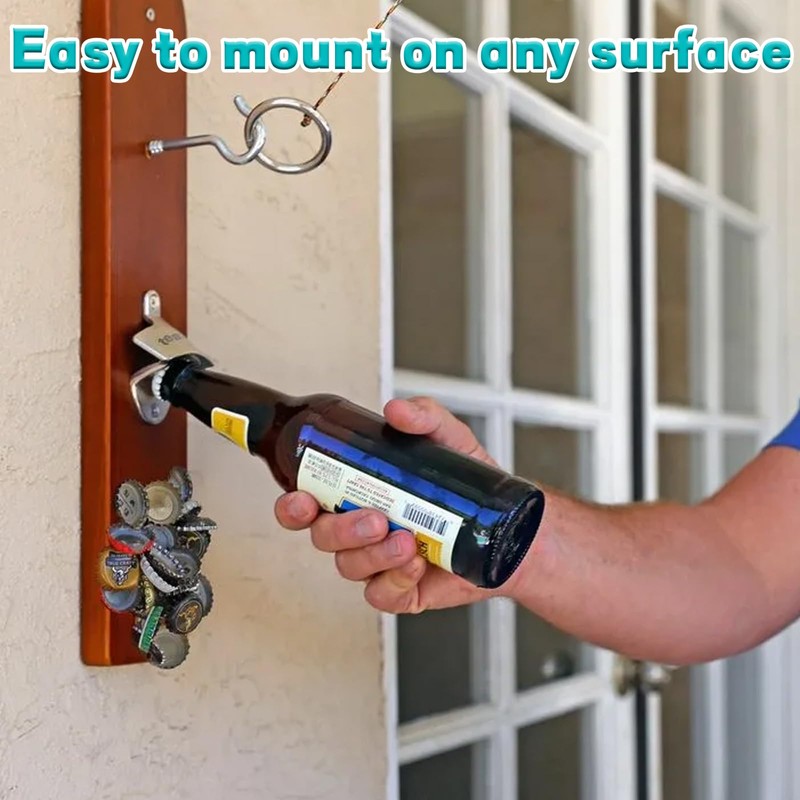 Bottle Opener Wall Mounted, 4 Pcs Rustic Wall Mounted Bottle